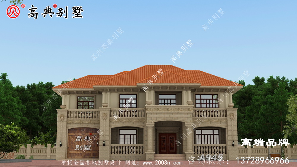 這款簡約設計的歐式小別墅，占地方正，最適合農村建設。