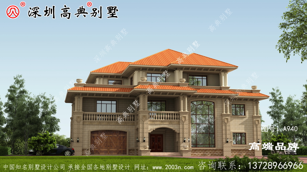 三層別墅，只要75萬就能建好，實用又有面子！
