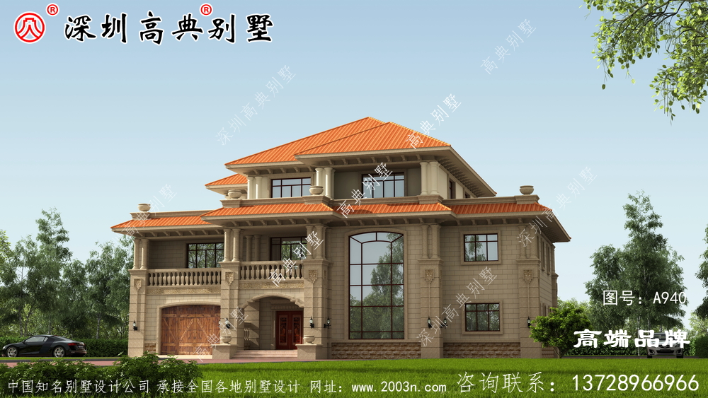 三層別墅，只要75萬就能建好，實用又有面子！