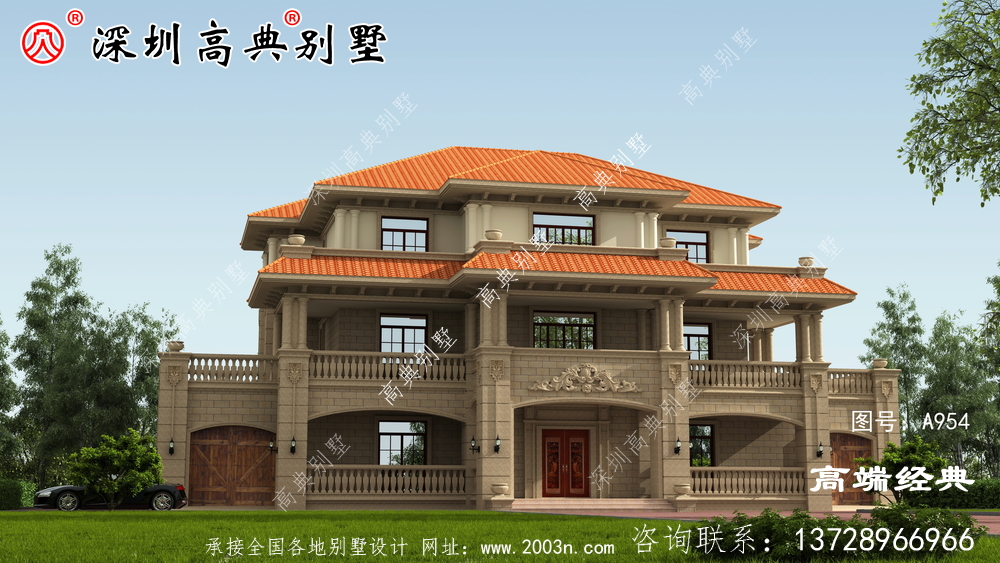 農村普通建筑的三層設計簡單實用，成本低廉，可以輕松建造。