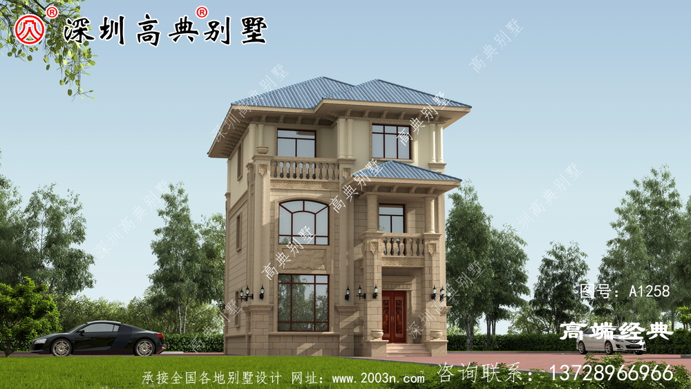 農村三樓別墅的最佳設計圖，我也想住在這樣的房子里。