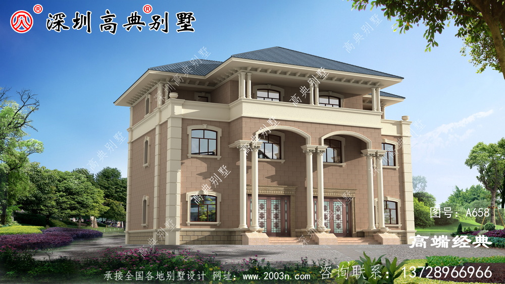 三層復式別墅戶型圖，農村經典戶型，全家人都喜歡。