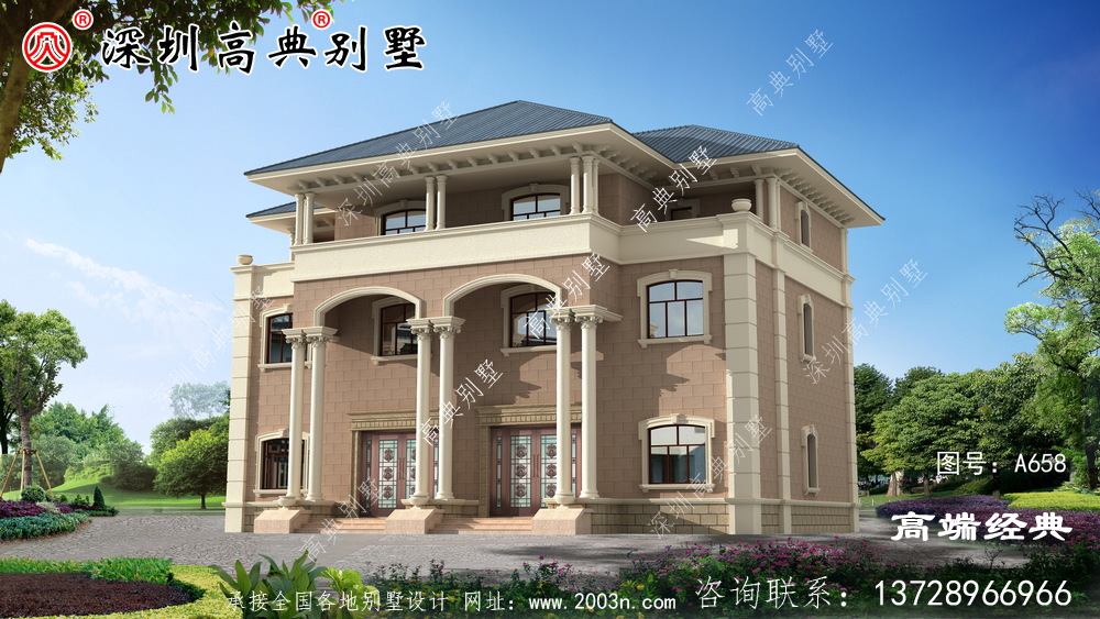 三層復式別墅戶型圖，農村經典戶型，全家人都喜歡。