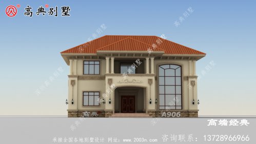 復式兩層簡歐風格別墅，采光通風自然